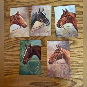 Horse themed postcards pictures  by artist George Rankin. Perfect condition.